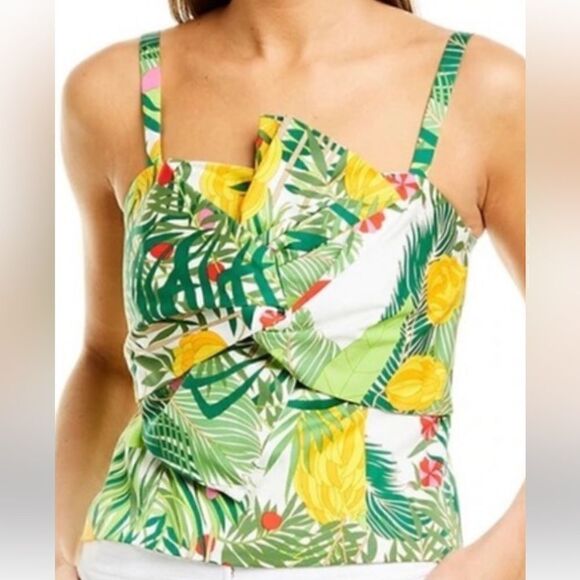 Trina Turk Tropical Print corseted top size 0 - Picture 1 of 14